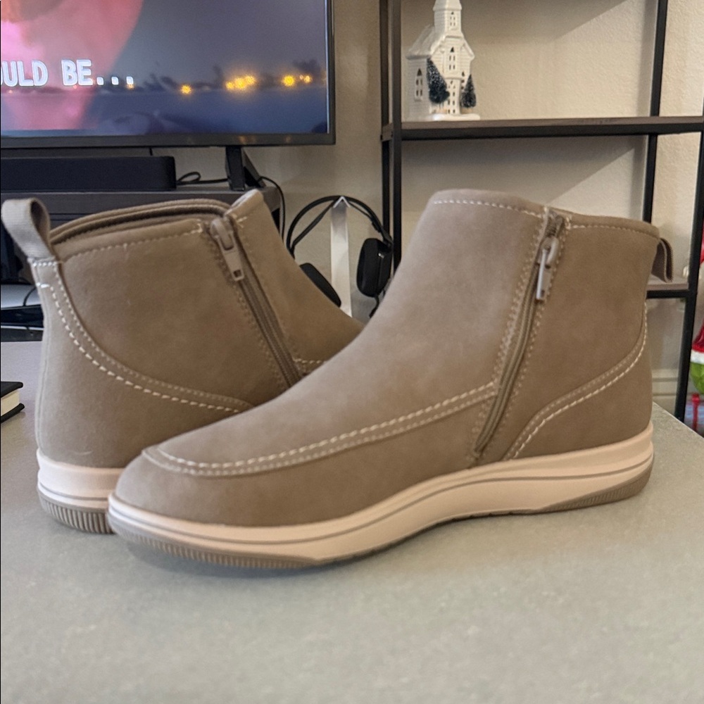 Clarks Taupe Casual Boots